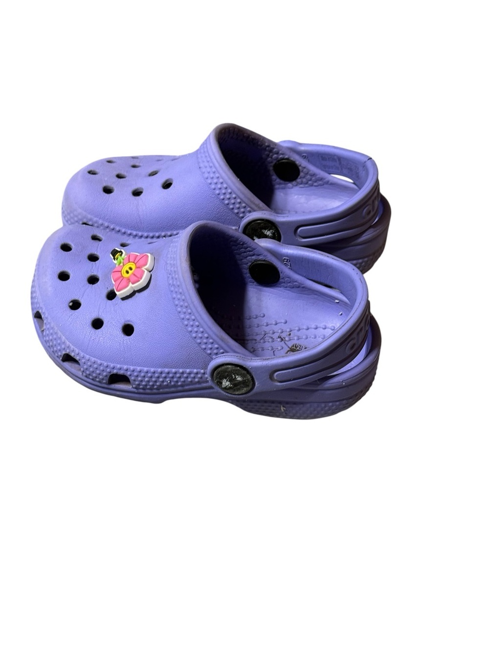 Crocs Toddler Classic Clogs Size C7 Purple Lavender Flower Jibbitz Casual Shoes